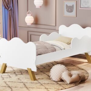 Mini cama Infantil Ángel Blanco + Colchón Densidad 20 - Imagen 2