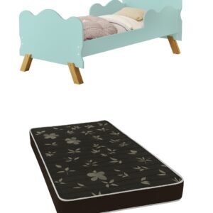 Mini cama Infantil Ángel Celeste + Colchón Densidad 20 - Imagen 1