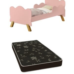 Mini cama Infantil Ángel Rosa + Colchón Densidad 20 - Imagen 1